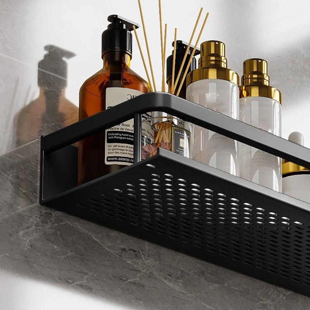 Black Shower Corner Shelves Space Aluminum Toilet Rack Modern Bathroom Shelves for Kitchen