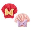 Absorbent Hair Drying Cap Quick Dry Microfiber Hair Towel Wrap Shower Cap Wet Hair Drying Turban with Bow Tie for Women Girls