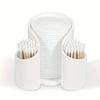Cotton Pad QTips Holder, Bathroom Cups Dental Floss Dispenser, Storage Organizer for Cotton Pad QTips Paper Cup Floss, Bathroom