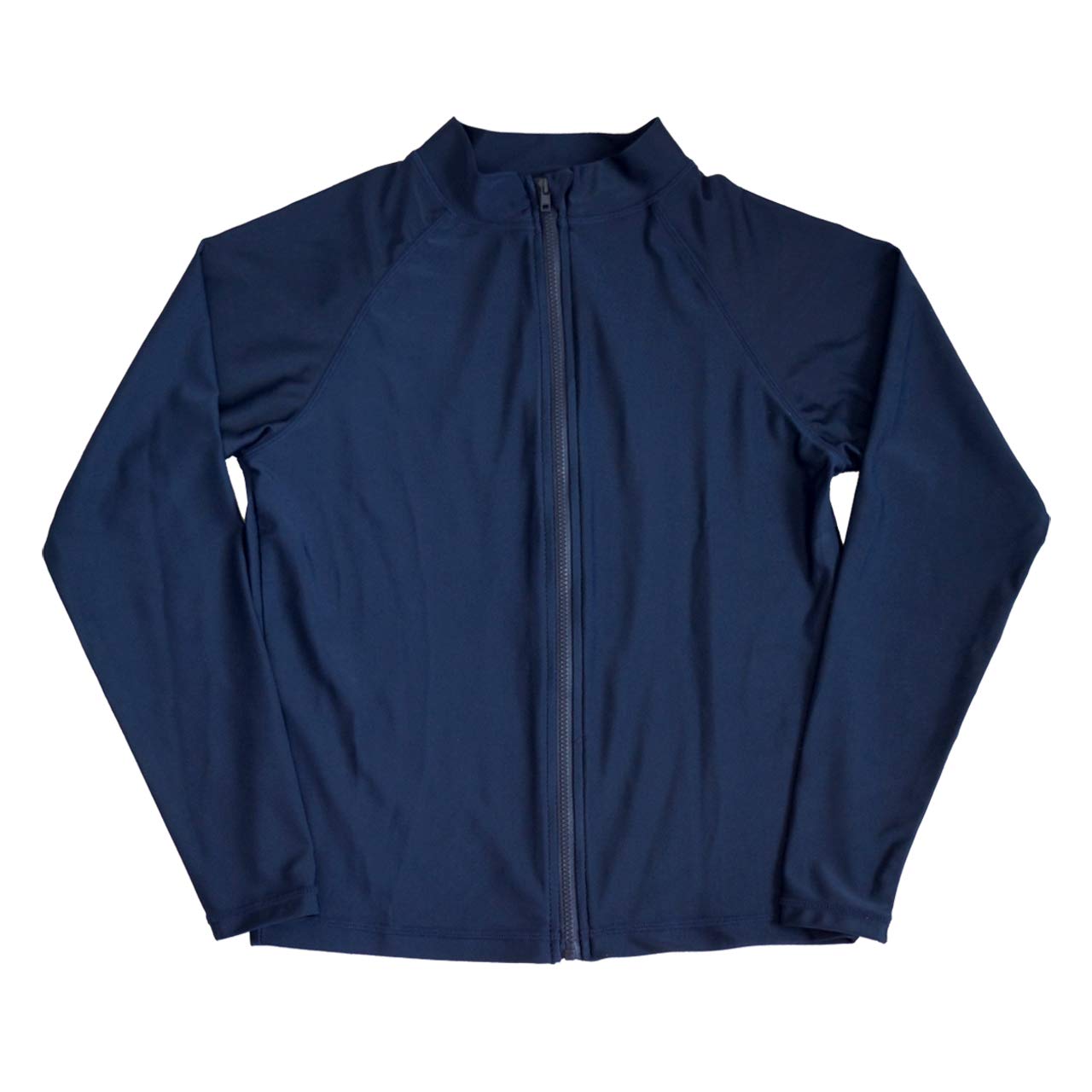 

Long Sleeve School Rash Guard, Zip-Up, Unisex, for Kids and Juniors, Cross-002 (Navy, Size 130)