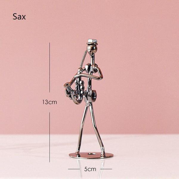 

Металлический музыкант, статуя гитариста, музыкальный инструмент, маленькое железо, художественная Коллекционная статуэтка, украшение для дома, кафе, офиса, книжная полка 8