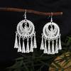 Miao Silver Tassel Earrings: Ethnic Style, Fashionable Exaggeration, Light Luxury Design