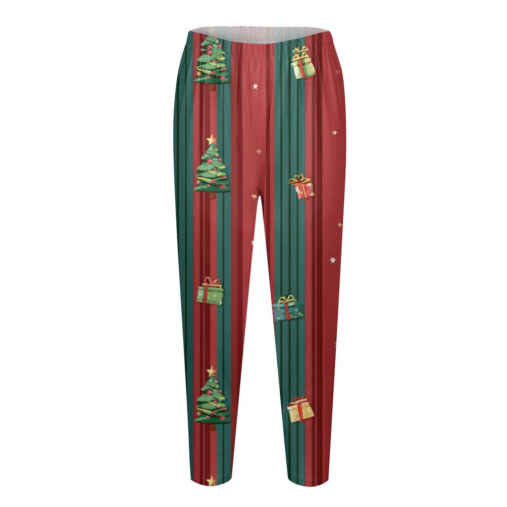 Women's Christmas Print Slim Fit Elastic Yoga Casual Pants