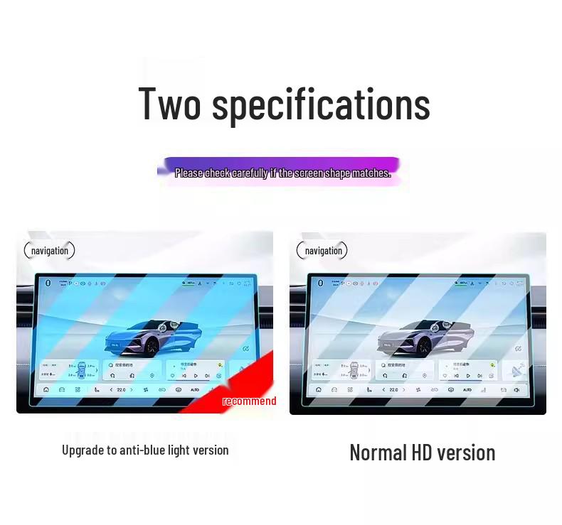 Deep Blue L06 Center Console Tempered Film: Compatible with 26 Navigation Display Models.