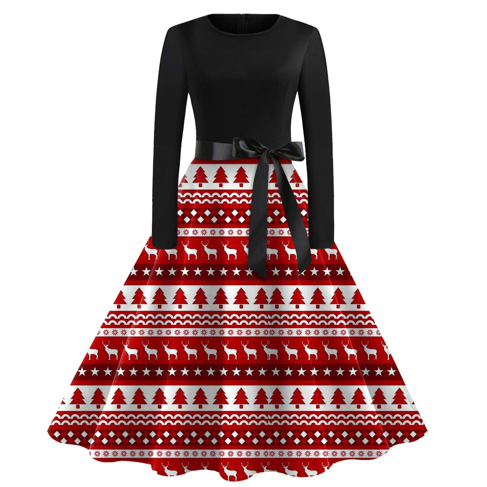 Женское винтажное классическое платье с воротником на талии и галстуком-бабочкой — фото 8