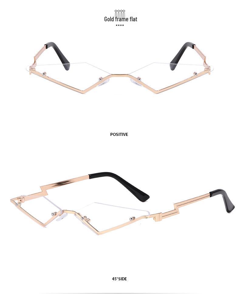 Trendy Rimless Metal Triangle Sunglasses - Fashionable European American Style 3491
