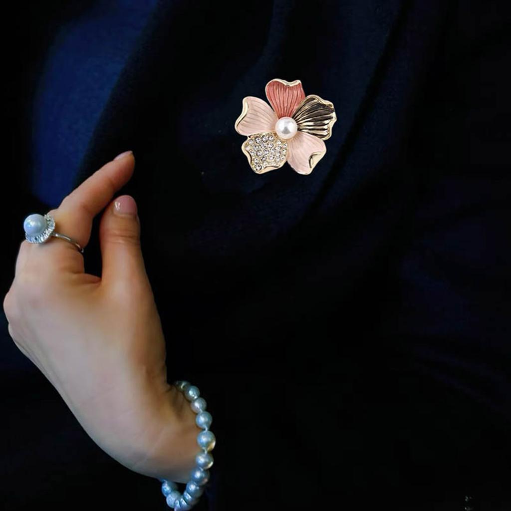 Flower Enamel Adornment Formal Event Jewelry Handmade Flower Clothing Jewelry Alloy Texture for Various Occasion