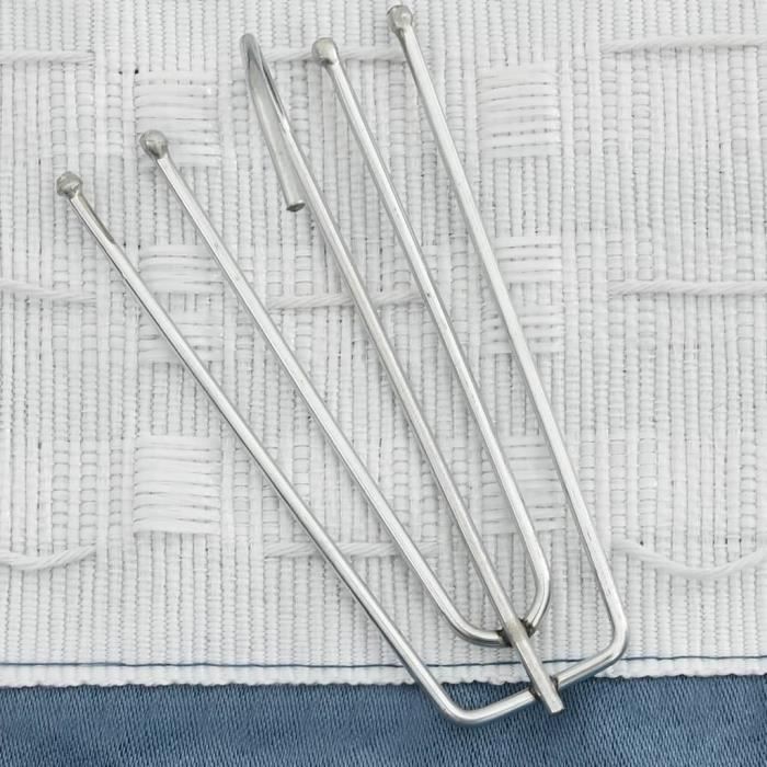 VidaXL Rideaux occultants aspect lin avec crochets 2pcs Bleu 140x225cm