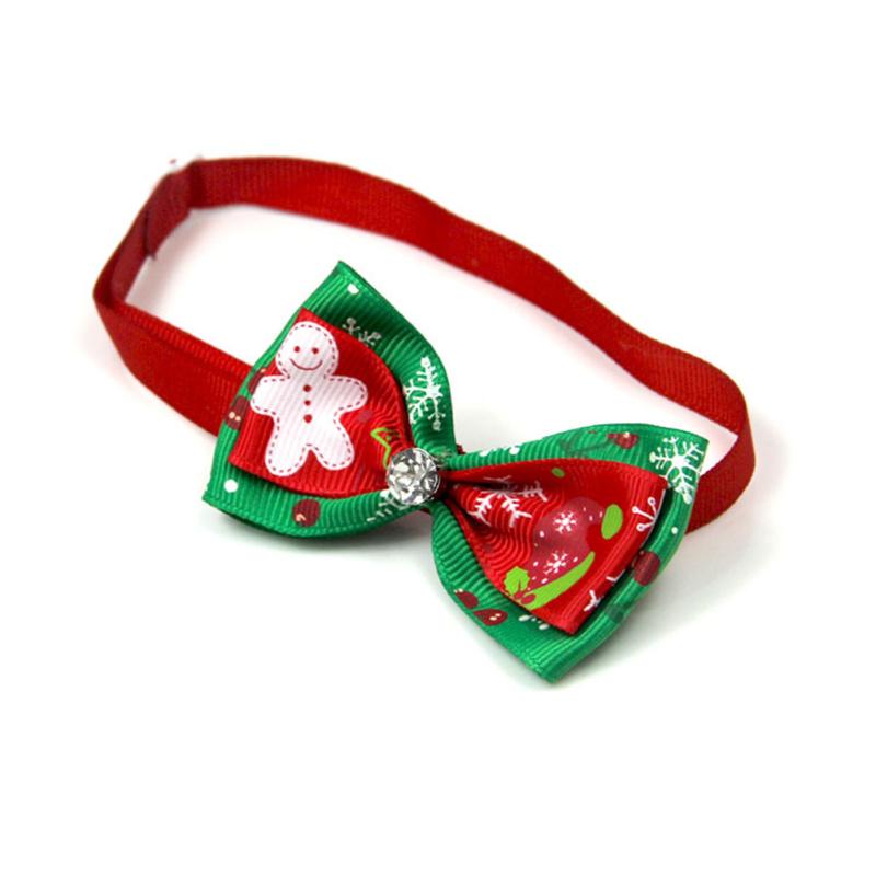 Pet  Collar Christmas Series Adjustable Flashing Diamonds Pet Bow Tie Collar