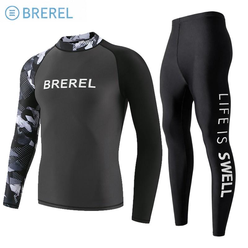 Mens Long Sleeve Rash Guard UV Protection Quick Dry Swimwear Snorkeling Surfing Diving Pool Spa