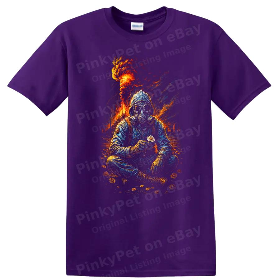 Gas Mask Flower Dark Urban Streetwear T Shirt Graphic Art Tee