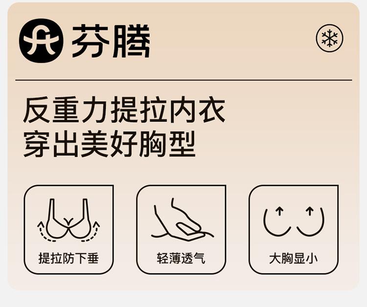 Fenteng [Anti Gravity Lifting] Underwear Women's Gathering Anti sagging Rabbit Ear Thin Collection Accessory Breasts Big Breasts Show Small Text Bra