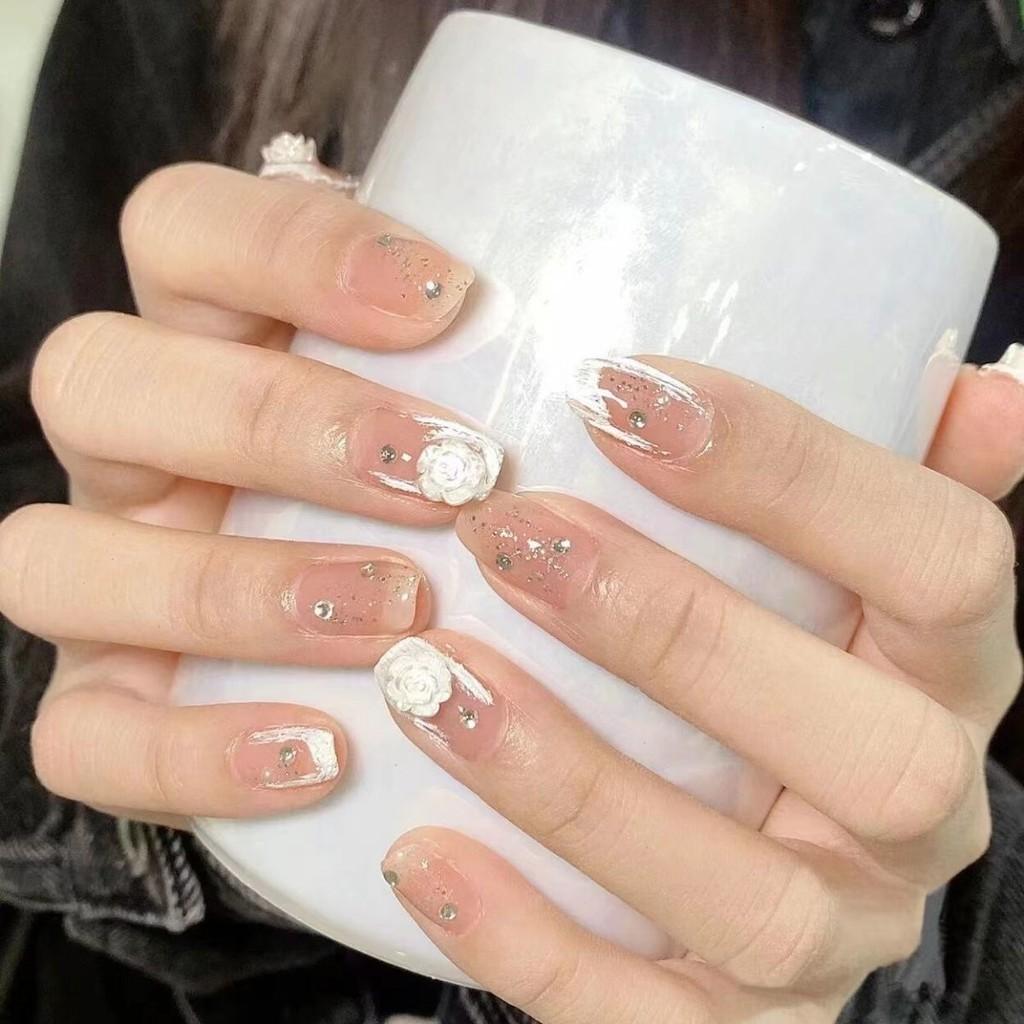 

Стильный стикер для ногтей Цветок камелии Светотерапия Ручная работа Высокий класс Съемный L