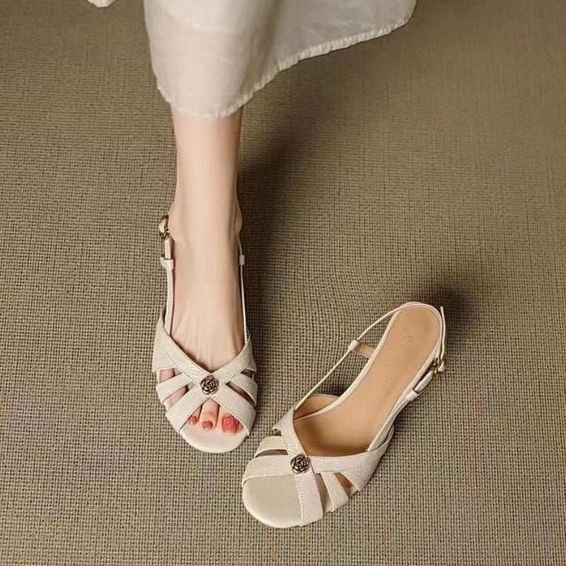Fashion Medium Heel Sandals for Women Sexy Designer Fashion Sandal Woman Orthopedic Roman Shoes Brands Shoe Summer New 2025 Chunky Party