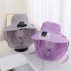 USB Rechargeable Cooling Fan Hat with Solar Charging And 3 Speed Adjustment Design for Women Men Hiking Camping