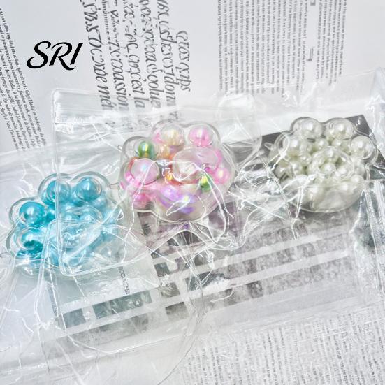 Soft Tactile Toy Crunchy Cat Paw Squeeze Bead Filled Stress Ball TPR Reliever Sensory Anti-anxiety Fidget Decompression Tools Safe