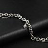 Hiphop Four-point Star Chain Bracelet for Men,Two Layers Stainless Steel Adjustable Chain Link Wristband Gift
