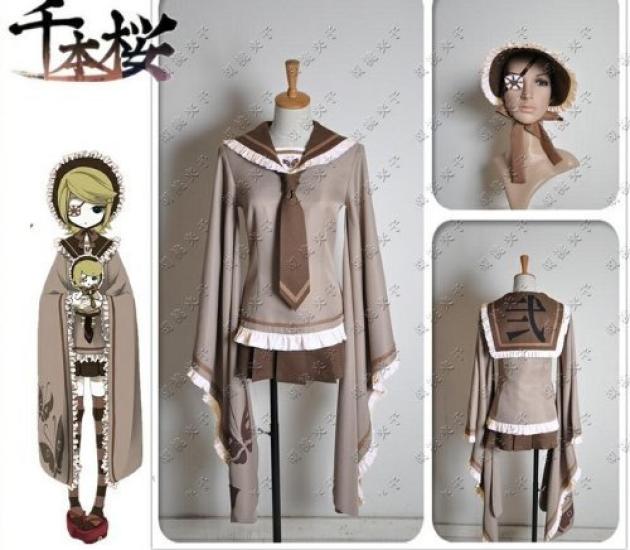 

Косплей Костюм Senbonzakura Kagamine Rin Style Кимоно Стиль Униформа Размер VOCALOID [M 155~160 см/Бежевый цвет]