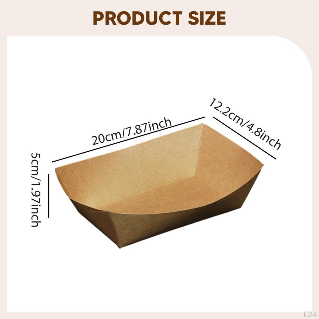 Paper Food Boats Packaging Tray Storage Non Reusable for Dessert Snack Taco