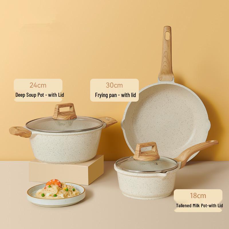 Maifan Stone Non-stick Stir-fry & Soup Pot Kitchenware Set