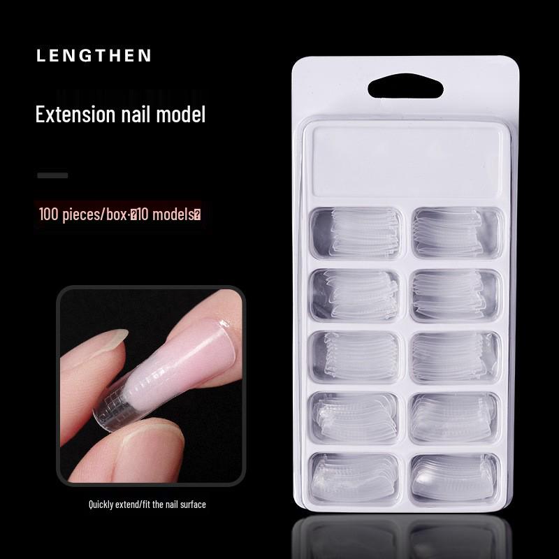 

Nail Art Crystal Extension Gel UV Tips - Clear, Scaled Curvature, Box of 100 Pcs