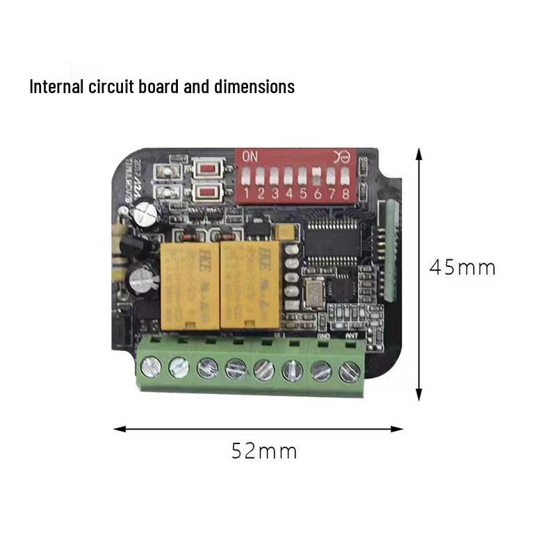 300-868MHz Multifrekvenční Univerzální 2kanálový Dálkový Přijímač pro Garážová Vrata