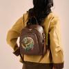 Chinese Style Embroidered Elephant Convertible Backpack For Women Large Capacity Travel Bag
