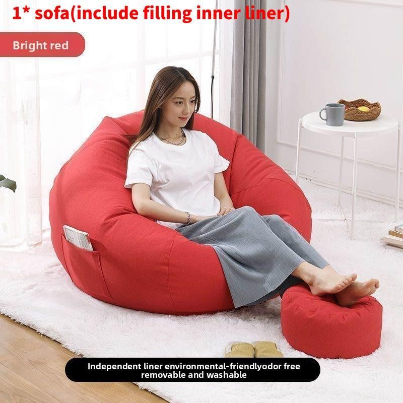 Large Seat Bean Bag Comfortable Lazy Sofa Chair Linen Lounger Couch Tatami Gift