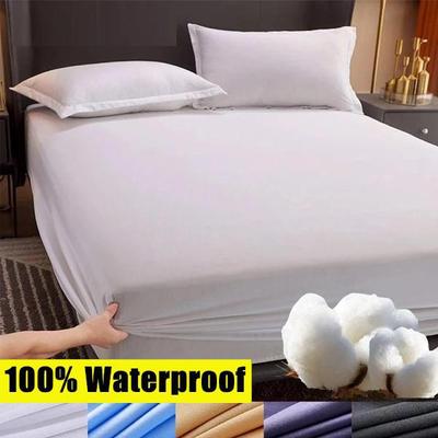 Matratzenbezug mit tiefen Taschen, wasserdicht, Matratzenschoner, Spannbettlaken, getrennte Wasserbettwäsche mit Gummizug, 8 Farben