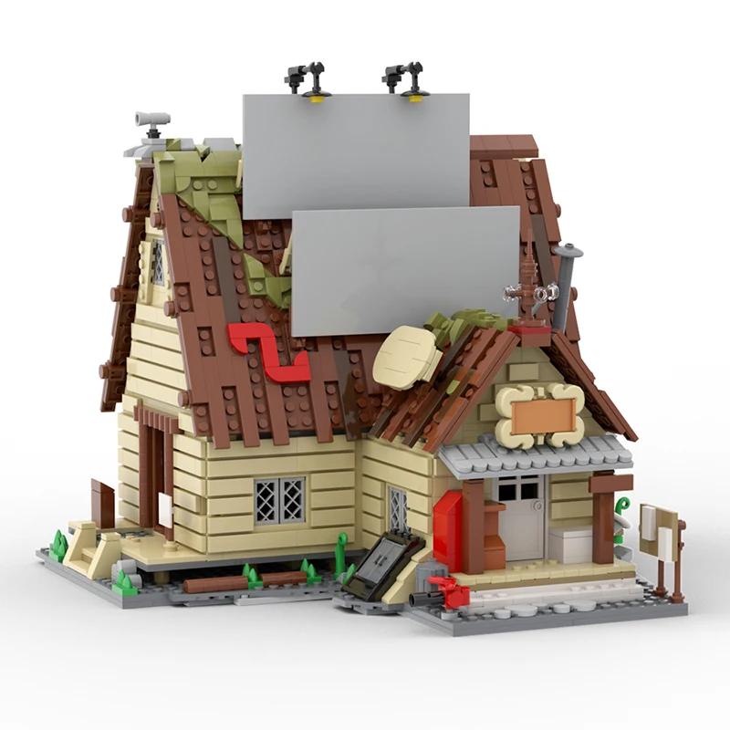 City Mystery Shack House Absurded Town Model Building Blocks Street View Room Car Street Light Idea Set Bricks Toy Xmas Gift