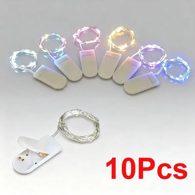 10Pcs Led String Lights Led Fairy Lights Waterproof Silver Wire Firefly Starry Moon Lights for DIY Wedding Bedroom Christmas