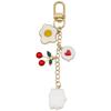 Red Cherry Pearl Resin Keychain Pendant