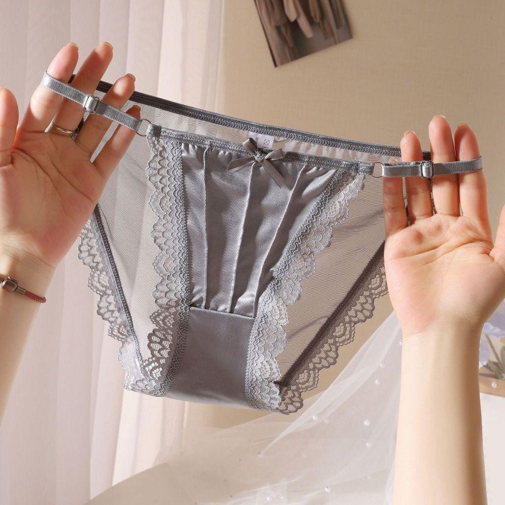 Low Waist Underwear for Women Bow Mesh Briefs Sweet Lace Panties  Girl