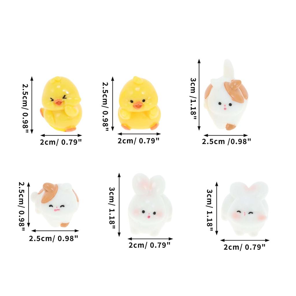 RENEWREVITAL Miniature Set of Cute Animal DIY Car Bonsai Animals Ornaments, 6, Figurines, Desktop, Office, Decor, Gift, Landscape, Ornament,