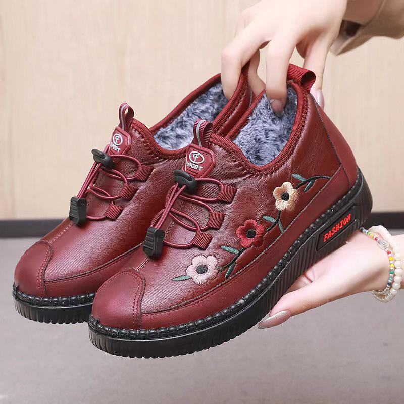 Χειμερινές Μπότες από Βαμβάκι με Αντιολισθητική Σόλα για Γυναίκες - Ζεστές, με Πλούσιο Βελούδο, Ιδανικές για Μεσήλικες και Ηλικιωμένες.