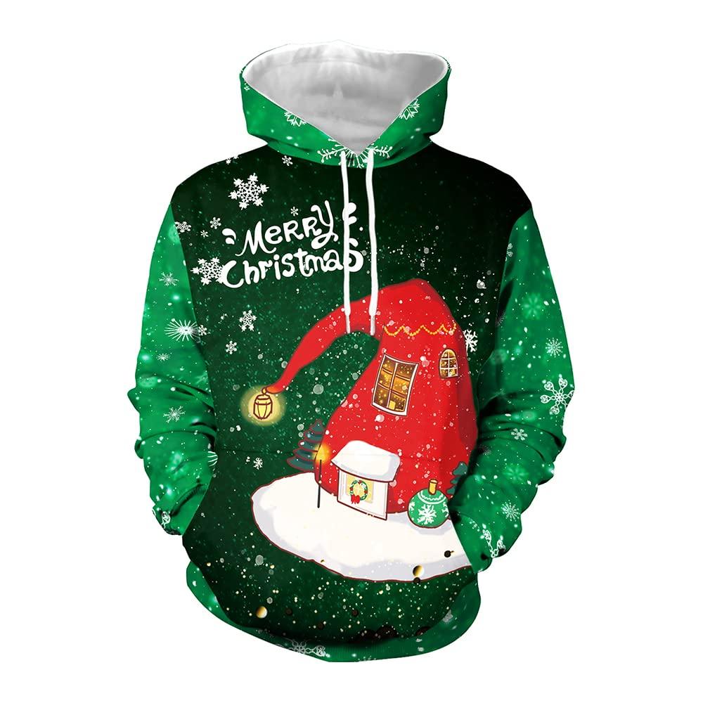 

Мужская толстовка с капюшоном Merry Christmas, детская, с рисунком Санта-Клауса, пуловер для взрослых, повседневная стильная одежда с капюшоном для мальчиков и девочек, пальто с шапкой 4XL