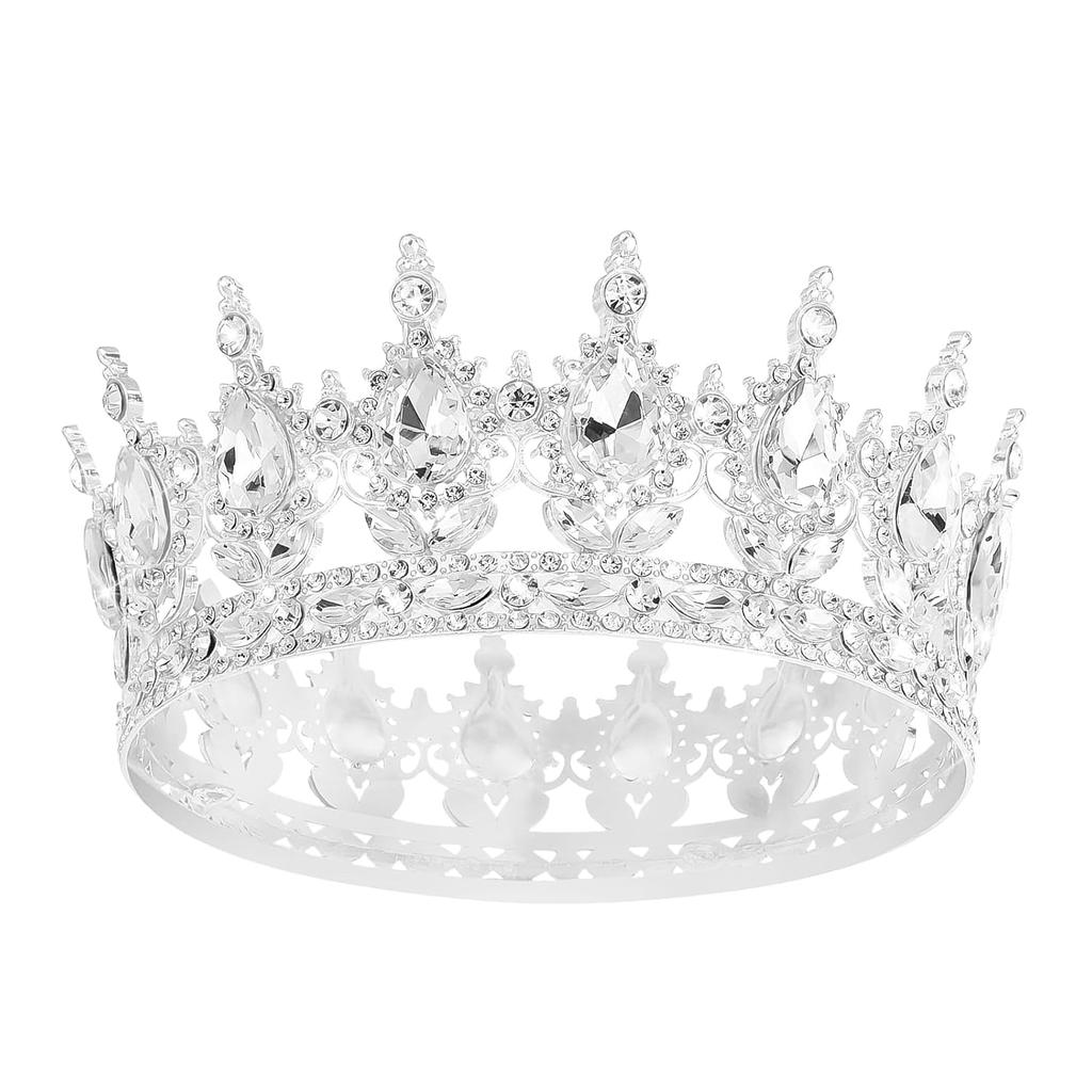Queen Crown Rhinestone Wedding Crowns and Tiaras for Princess Party Hair Accessories Crown Cake Decorations