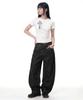 Damiswi Vintage Cross Diagonal Button T-Shirt_Ivory