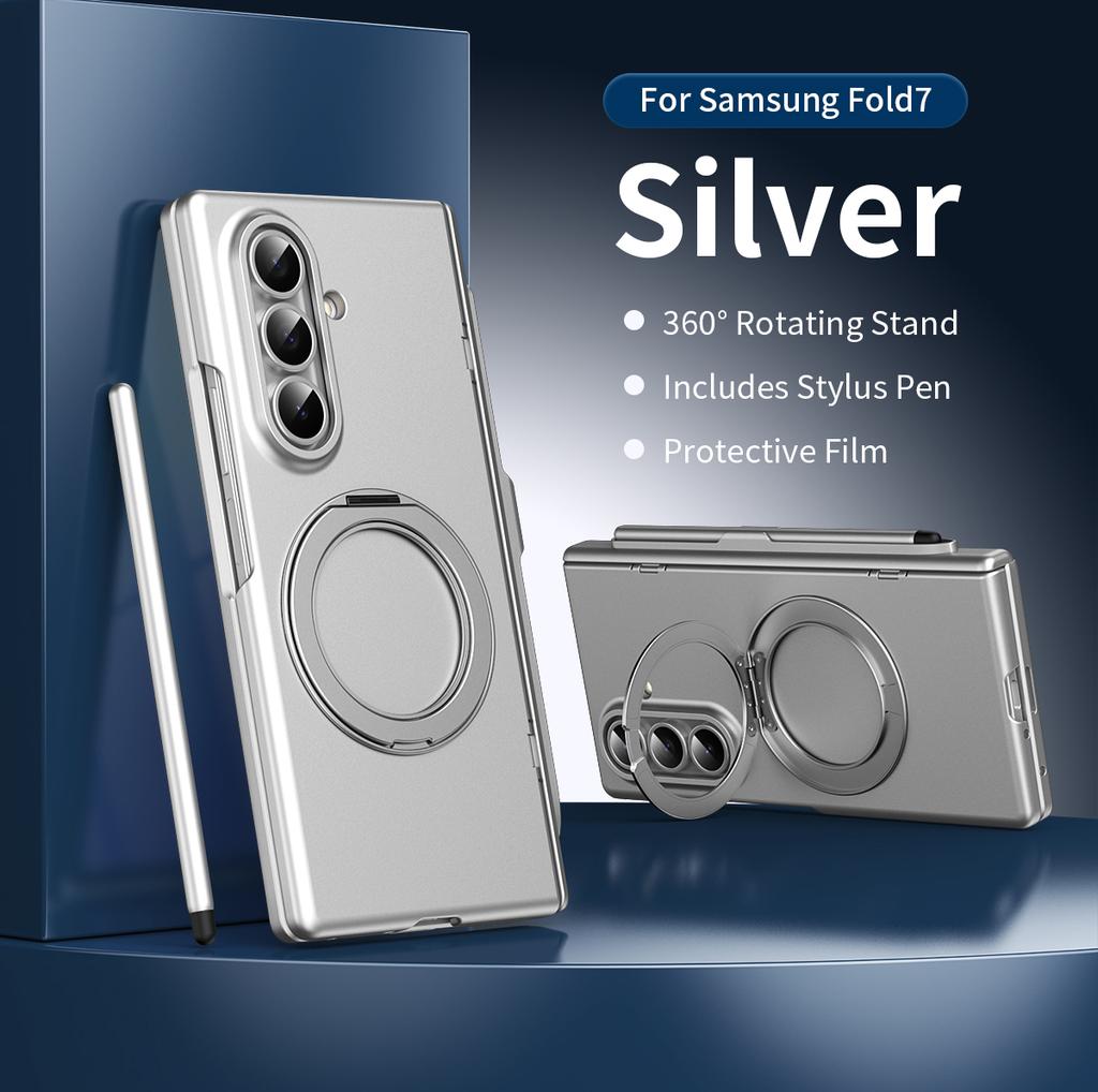 360 Rotating Magnetic Stand Hinge Protect Case for Samsung Galaxy Z Fold 8 7 6 5 4 3 Pen & Tempered Glass Screen Charging Cover