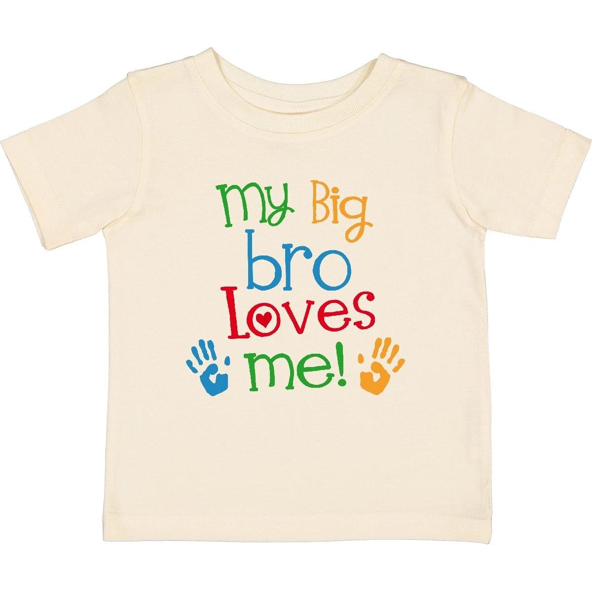 

Inktastic My Big Bro Loves Me Little Brother Sister Baby kids boys T-Shirt Kids Childs Hws 150