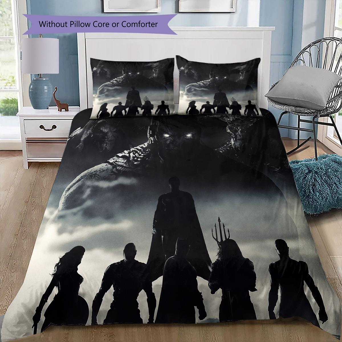 

Justice League Characters Bedding Set, 1 Duvet Cover & 2 Pillowcases, Home Bedroom, Perfect Gift for Fans 135x200cm