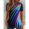 Women's T Shirt Print Graphic Striped Vintage Stylish Classic Short Sleeve Crew Neck Regular Tops Summer Spring