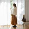 Peulaudeumali Pm_Lace Pattern Hem Skirt_Brown