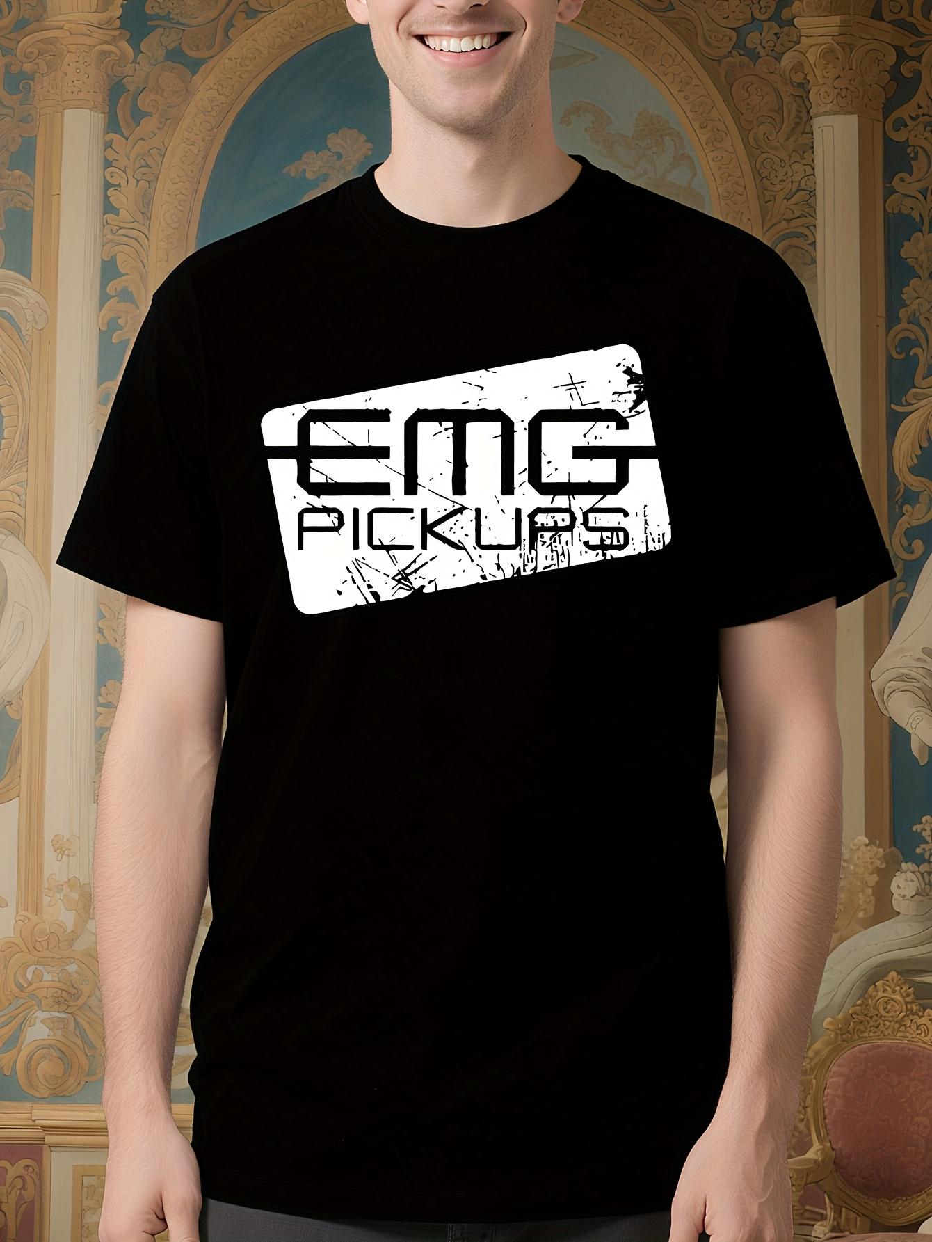 EMG Pickups Distressed Electric Guitar Logo Cotton Tshirt... M