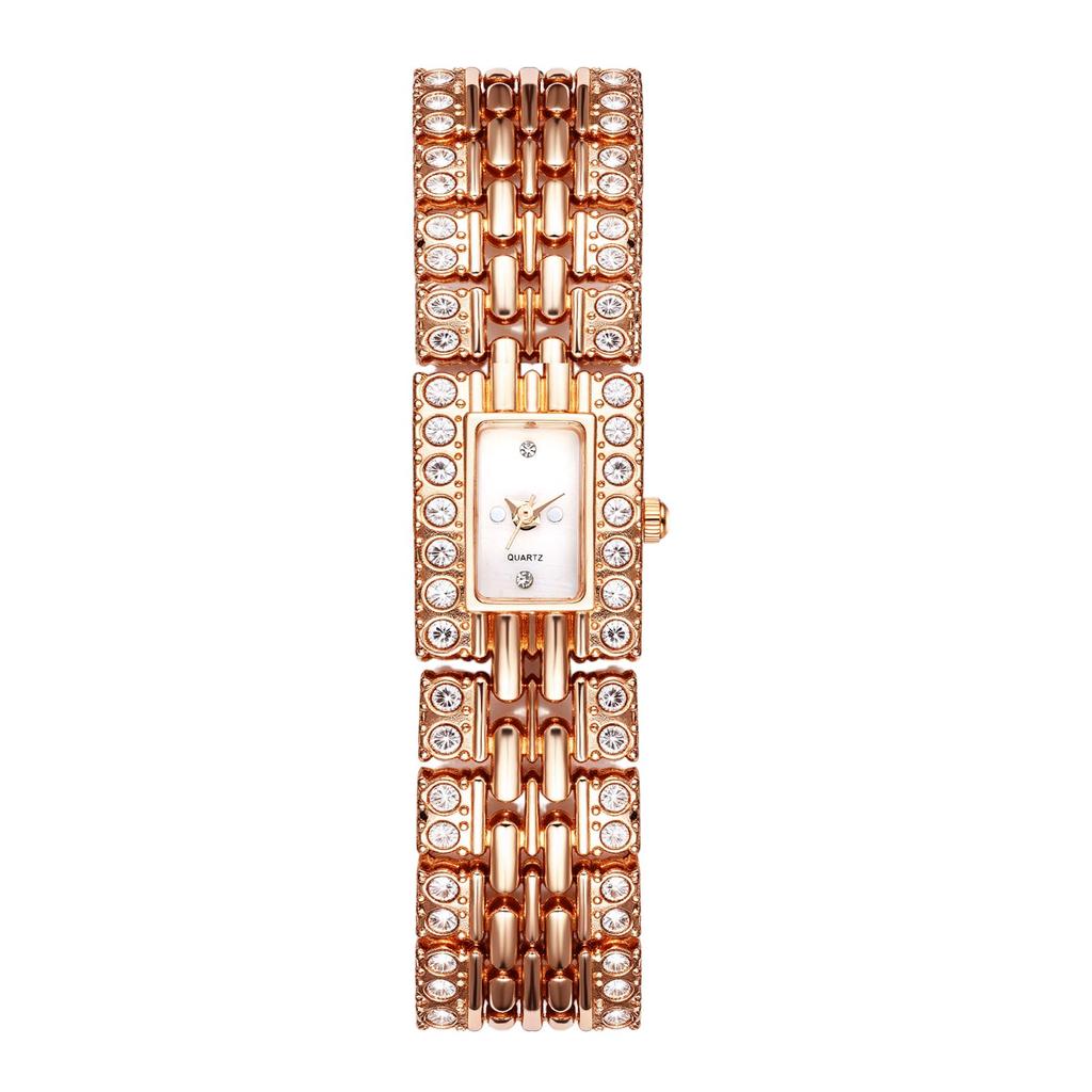 Square Wristwatch with Exquisite Beautiful Fashion Stainless Steel Watch Birthday Pink Women's Rhinestones Accessory, Formal, Business, Gift,