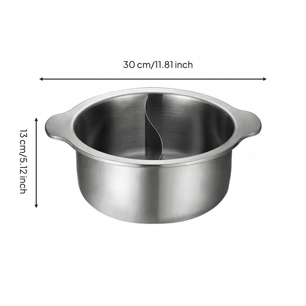 Pot with Divider Thickened Hotpot Basin Two-flavorFlavor