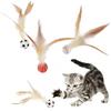 3Pcs Chewing Resistant Cat Interactive Ball Toy Solid Biting Cat Feather Ball Toys  Pet Teasing