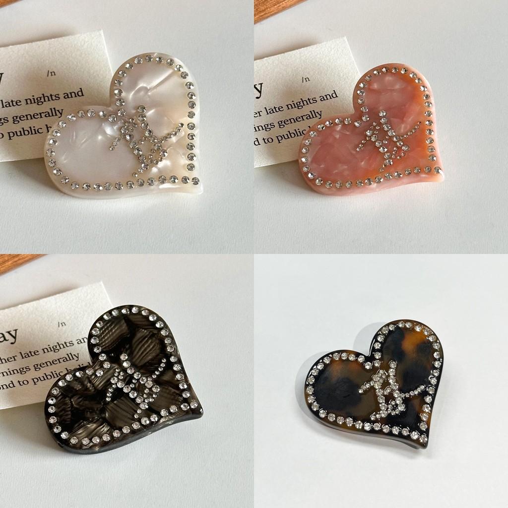 Chic And Elegant Love Heart Rhinestone Hair Clip Perfect For Everyday Use
