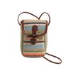 Seaside Holiday Woven Mobile Phone Bag Horn Button Crossbody Shoulder Bag Western Style Mobile Phone Bag