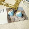 Enamel Sweet Strawberry Earring Elegant Metal Stud Earrings Strawberry-shaped Earrings  Seaside